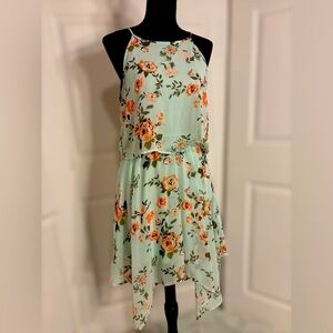 Floral Mint Green Dress size M